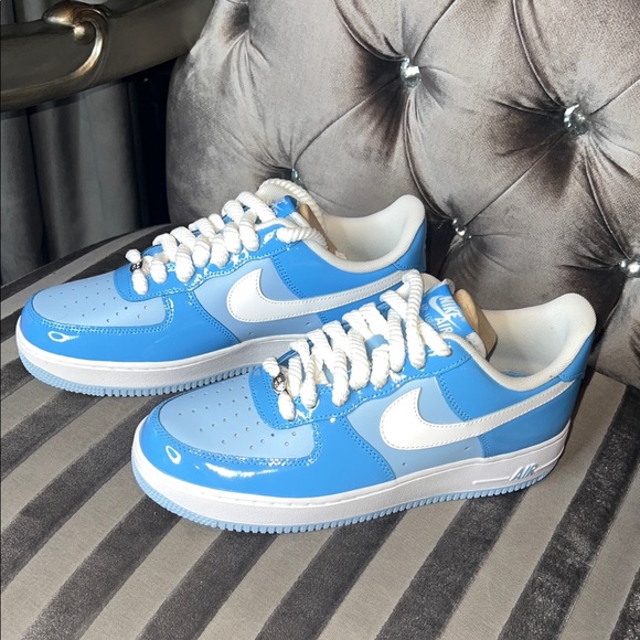 💎 EXCLUSIVE CUSTOM Nike Low ‘Psychic Blue Patent’ Rope Lace Edition 💎